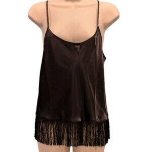 Linea Donatella Camisole Women‎ Babydoll Medium Fringe Black Witchy Whimsygoth